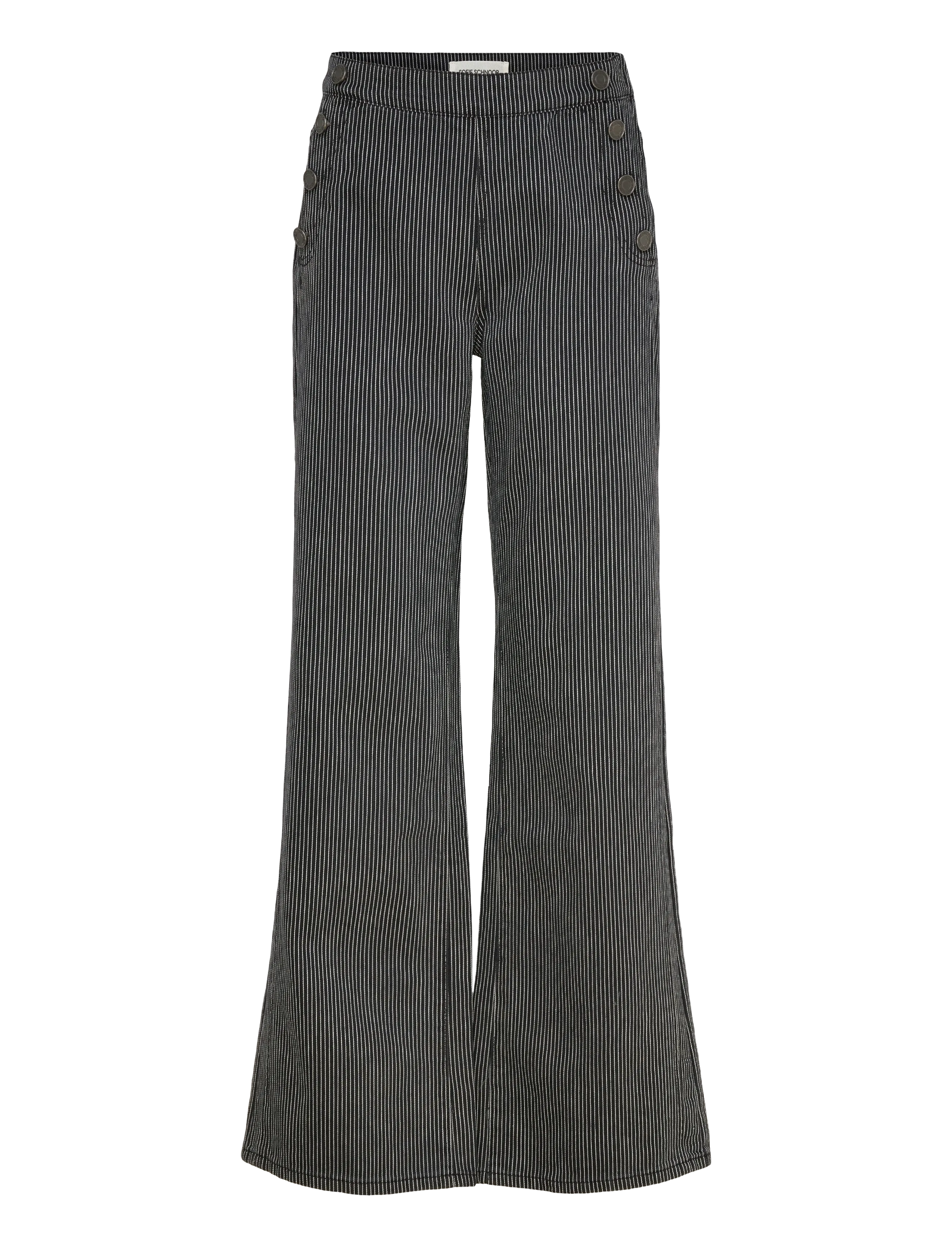 Sofie Schnoor - LYONSW TROUSERS - laia säärega püksid - black striped - 0