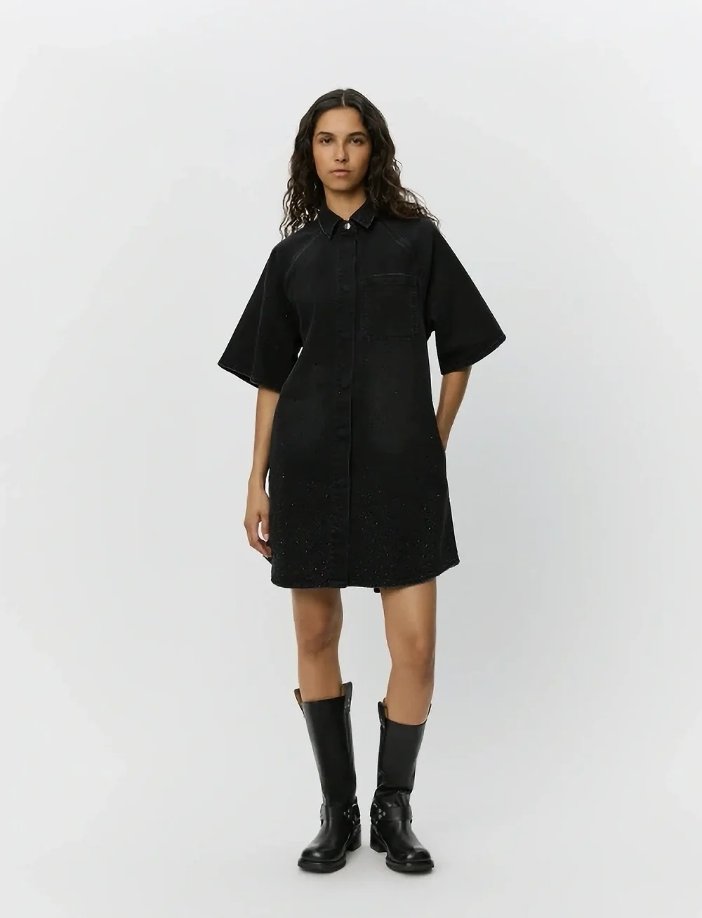 Sofie Schnoor - MAYSW DRESS - skjortklänningar - washed black - 0