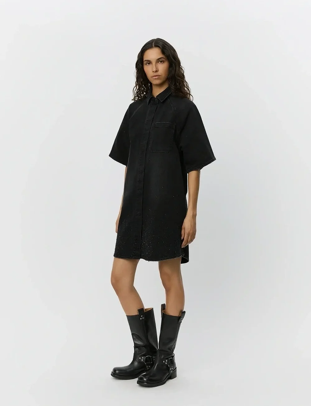 Sofie Schnoor - MAYSW DRESS - skjortklänningar - washed black - 3