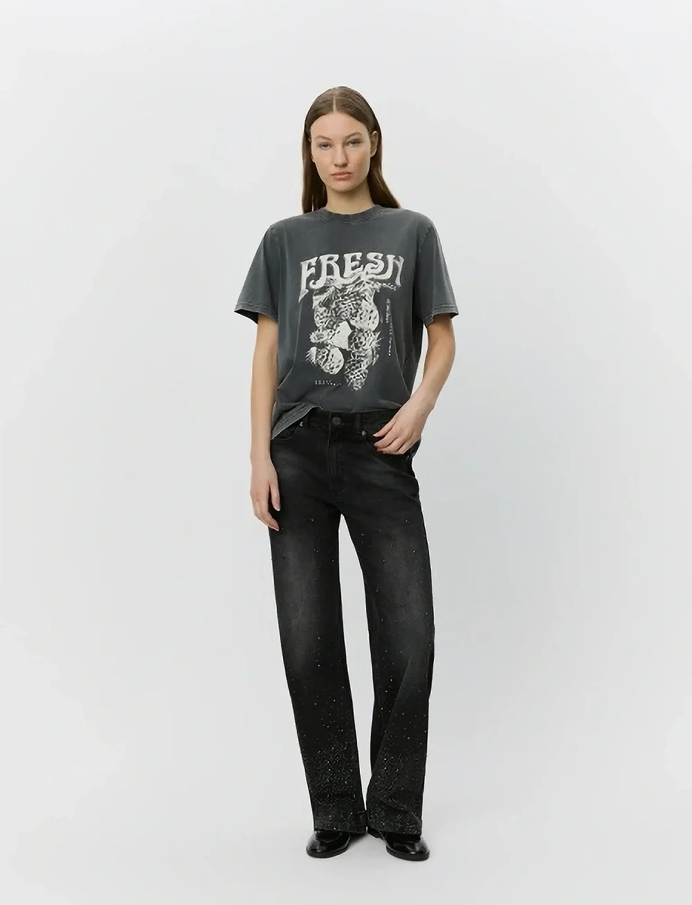 Sofie Schnoor - PARISSW JEANS - straight jeans - washed black - 0