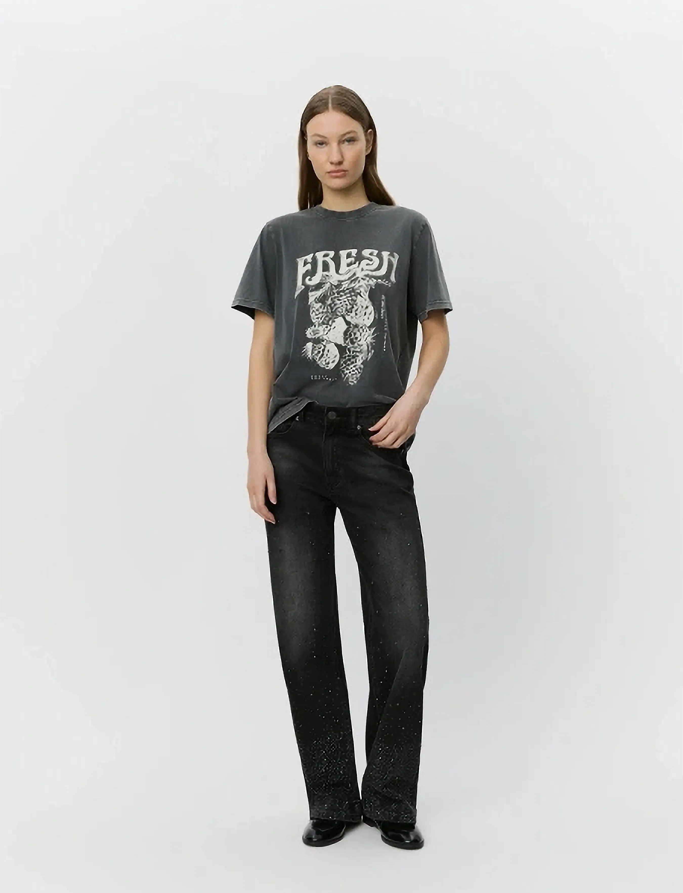 Sofie Schnoor ParisSW Jeans - Transitional Layering - WASHED BLACK / black