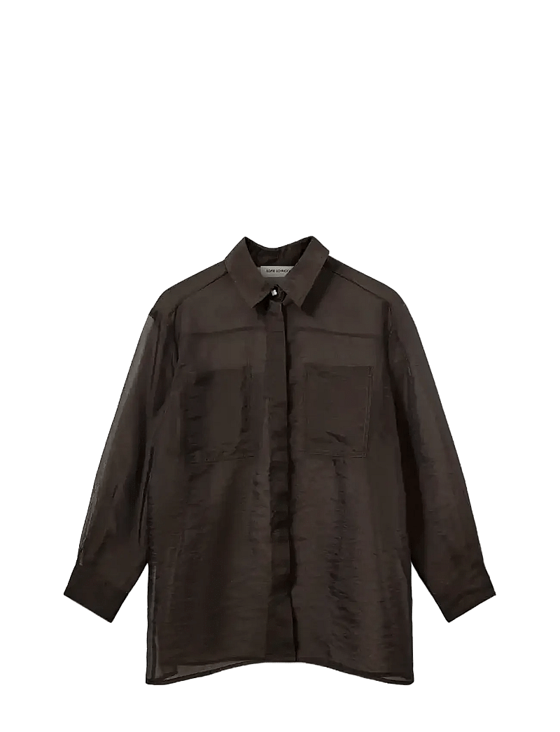 Sofie Schnoor - DonnaSW Shirt - pikkade varrukatega särgid - dark brown - 1