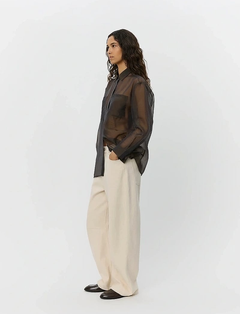 Sofie Schnoor - DonnaSW Shirt - langermede skjorter - dark brown - 3