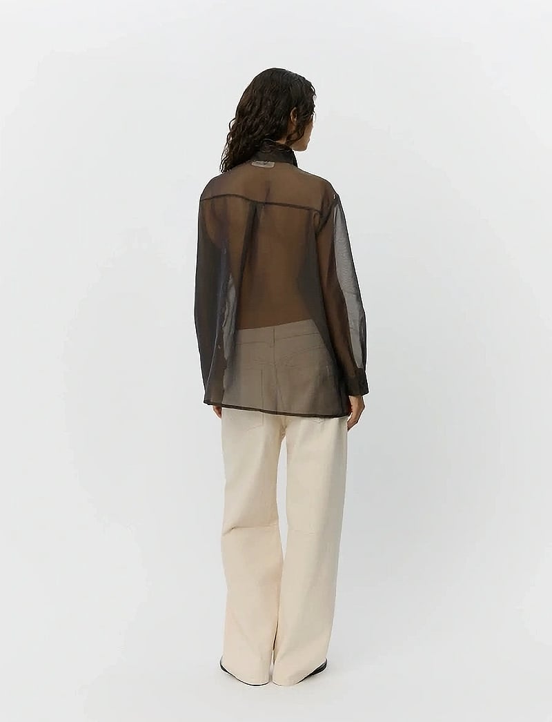 Sofie Schnoor - DonnaSW Shirt - pikkade varrukatega särgid - dark brown - 4