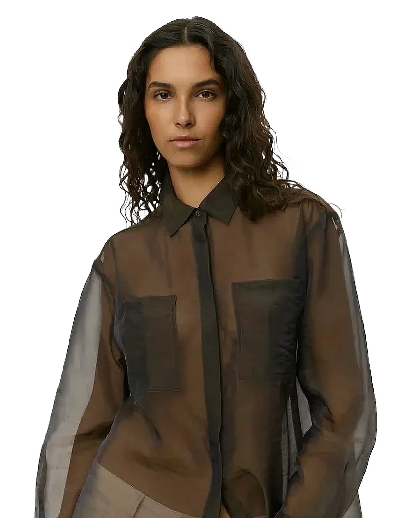 Sofie Schnoor - DonnaSW Shirt - pikkade varrukatega särgid - dark brown - 5