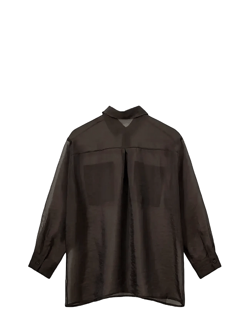 Sofie Schnoor - DonnaSW Shirt - pikkade varrukatega särgid - dark brown - 2