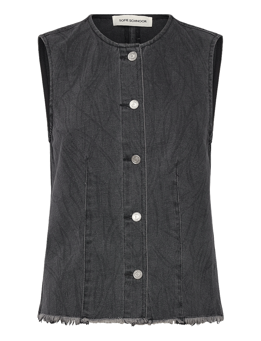 Sofie Schnoor - CARLASW VEST - denimveste - washed black - 0