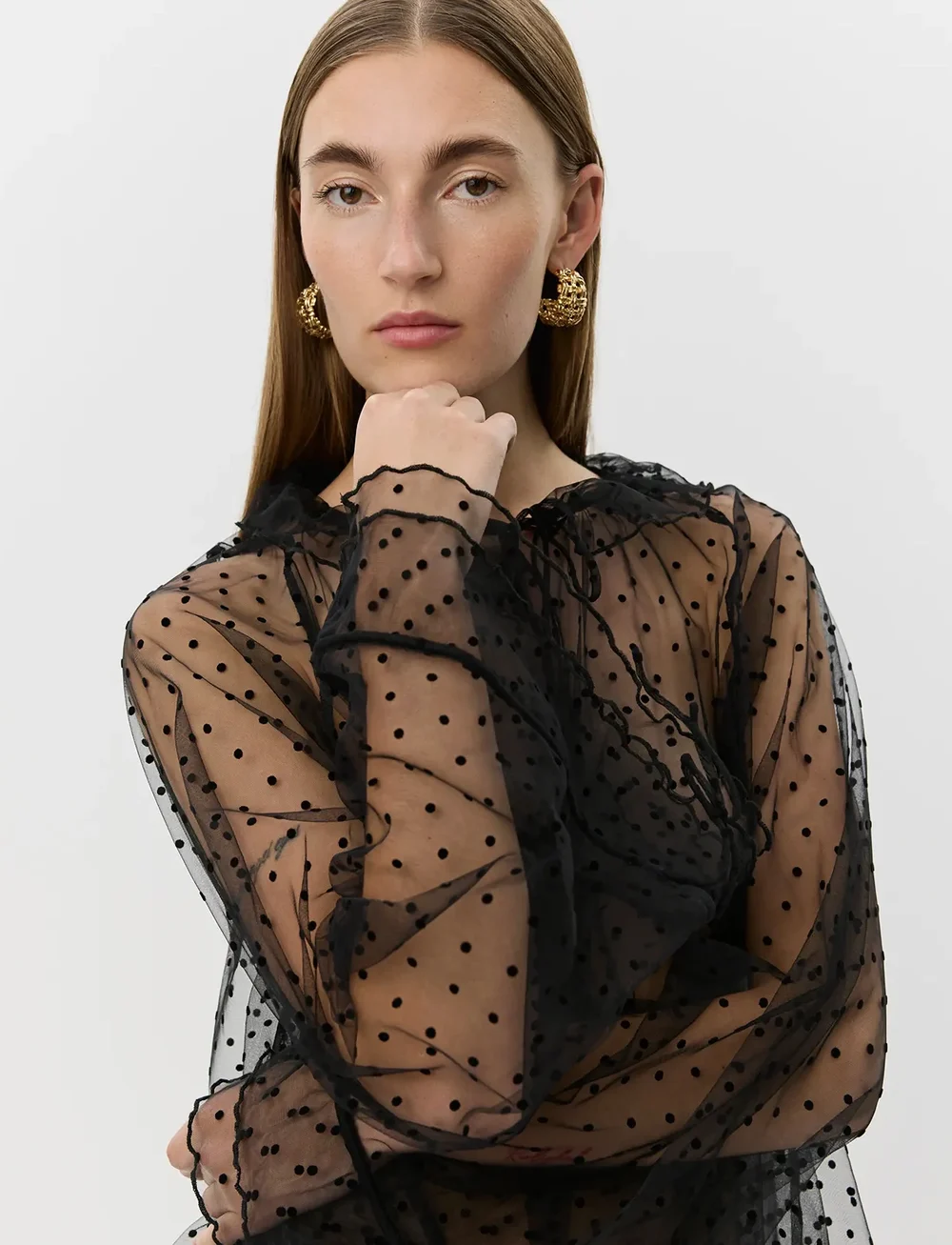 Sofie Schnoor - LUCINDASW BLOUSE - pikkade varrukatega pluusid - black - 5