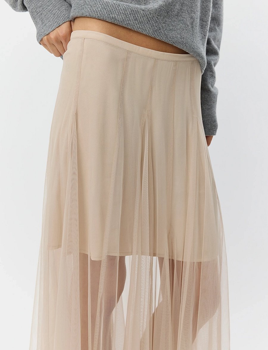Sofie Schnoor - ROASLYSW MAXI TULLE SKIRT - maxi röcke - light sand - 0