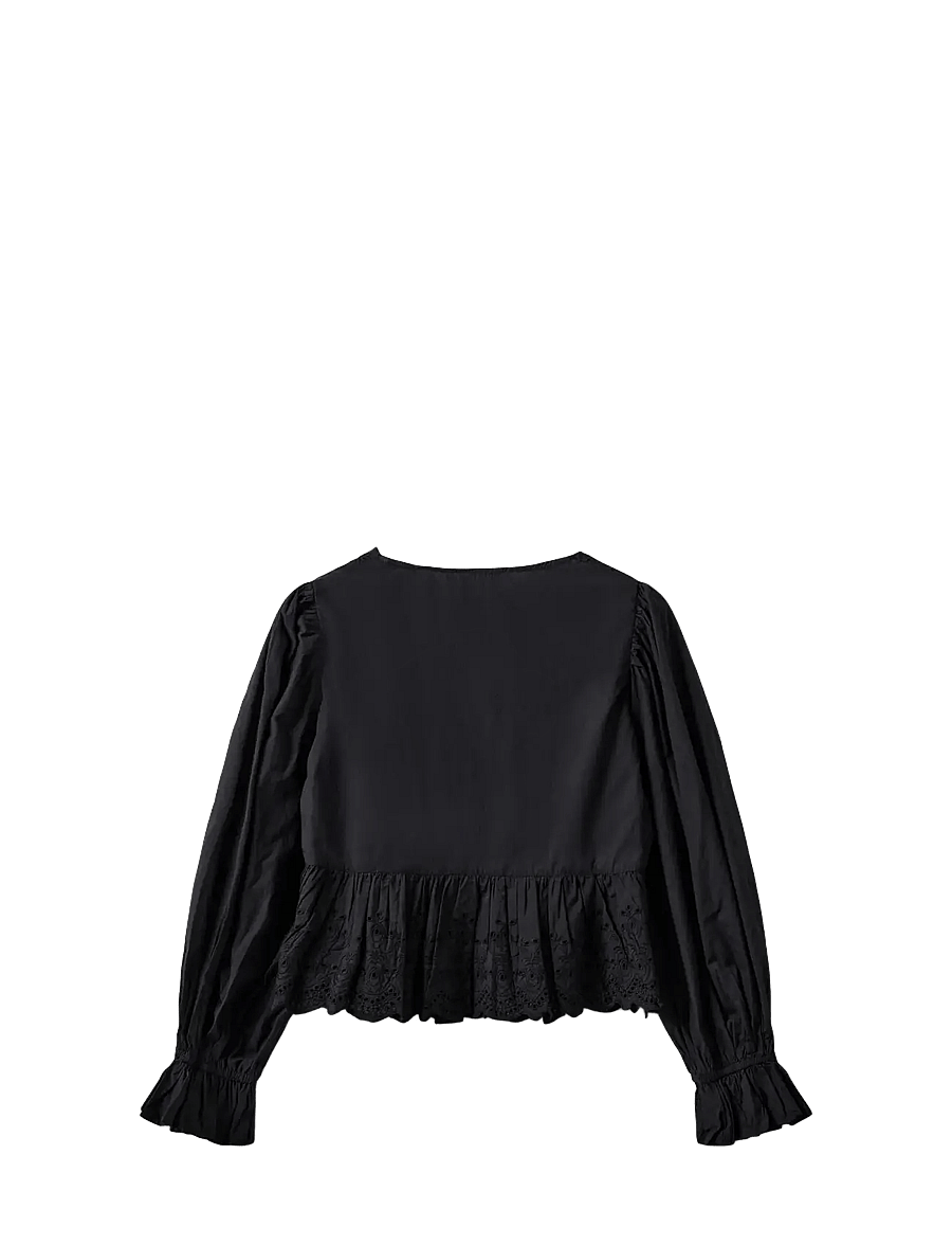 Sofie Schnoor - ARIASW BRODERIE ANGLAISE SHIRT - langärmelige blusen - black - 2