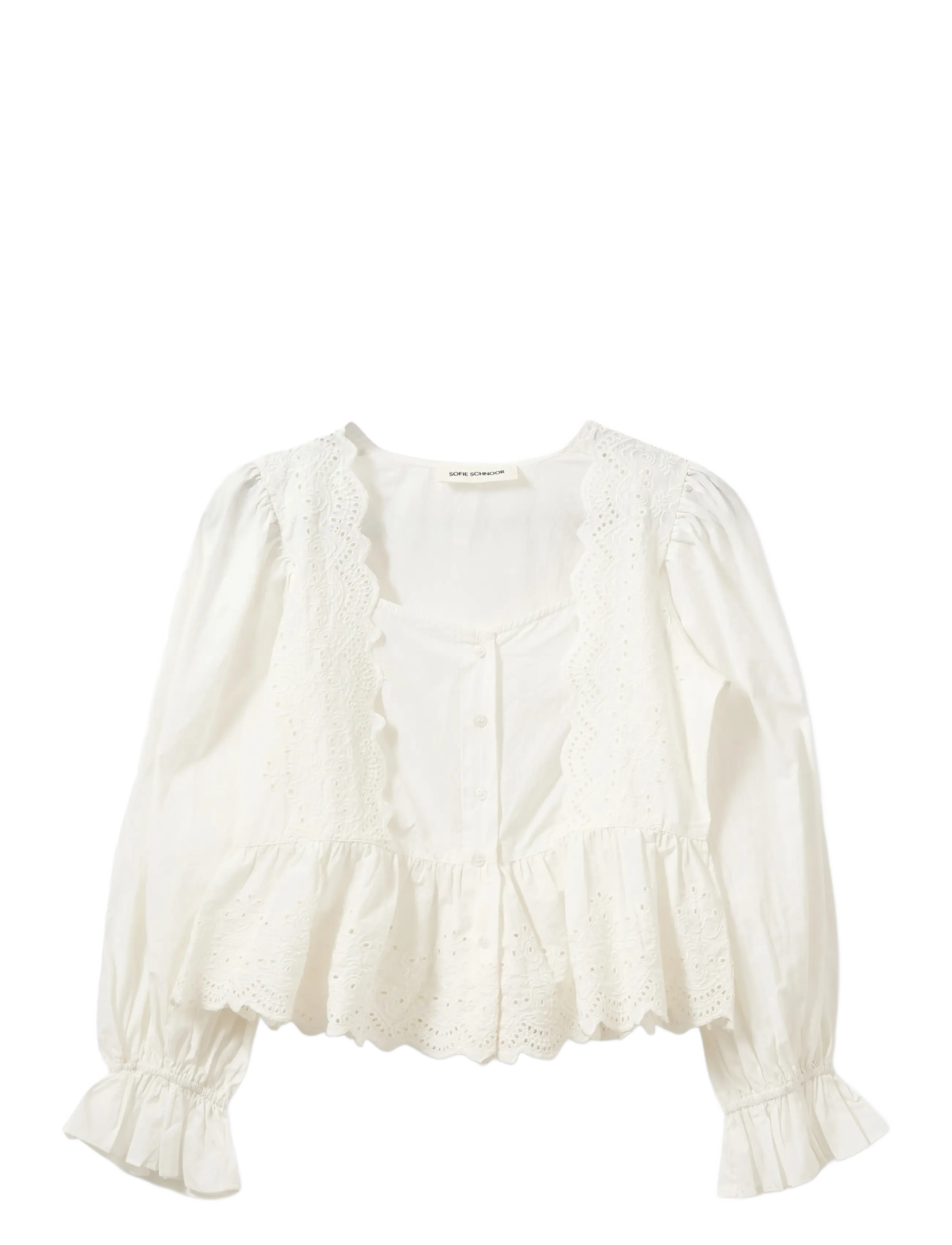 Sofie Schnoor ARIASW BRODERIE ANGLAISE SHIRT - Transitional Layering - OFF WHITE / white