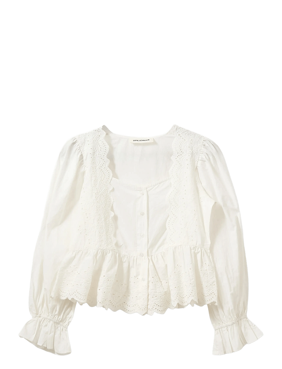 Sofie Schnoor - ARIASW BRODERIE ANGLAISE SHIRT - pikkade varrukatega pluusid - off white - 1