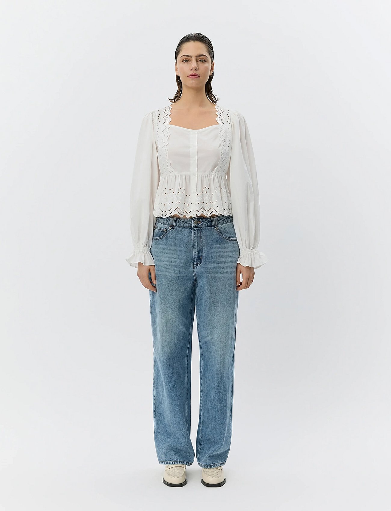 ARIASW BRODERIE ANGLAISE SHIRT - OFF