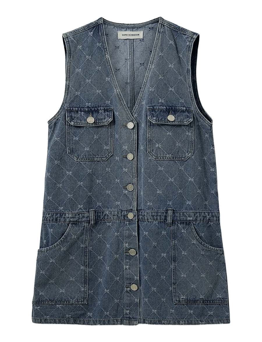 Sofie Schnoor - ALBERTINESW DENIM MINI DRESS - teksakleidid - blue - 1