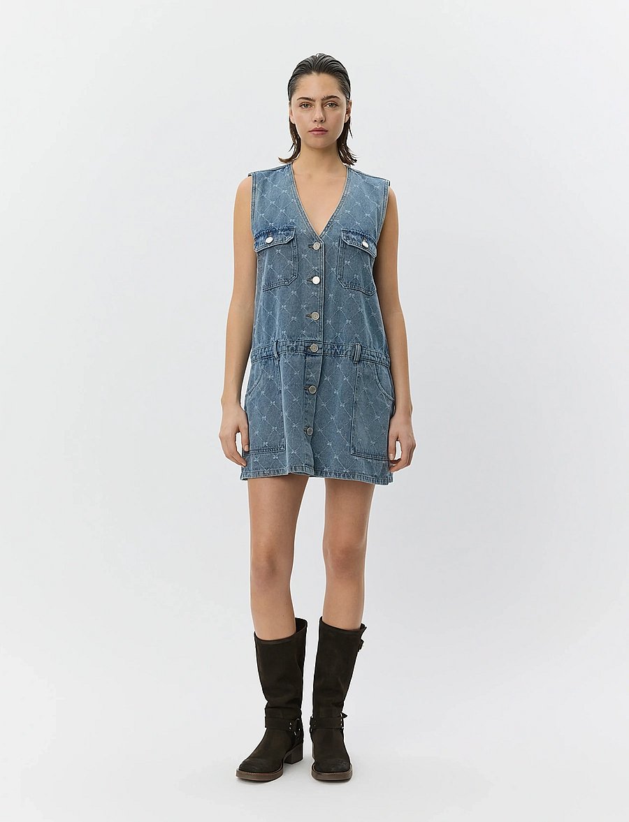 Sofie Schnoor - ALBERTINESW DENIM MINI DRESS - teksakleidid - blue - 0
