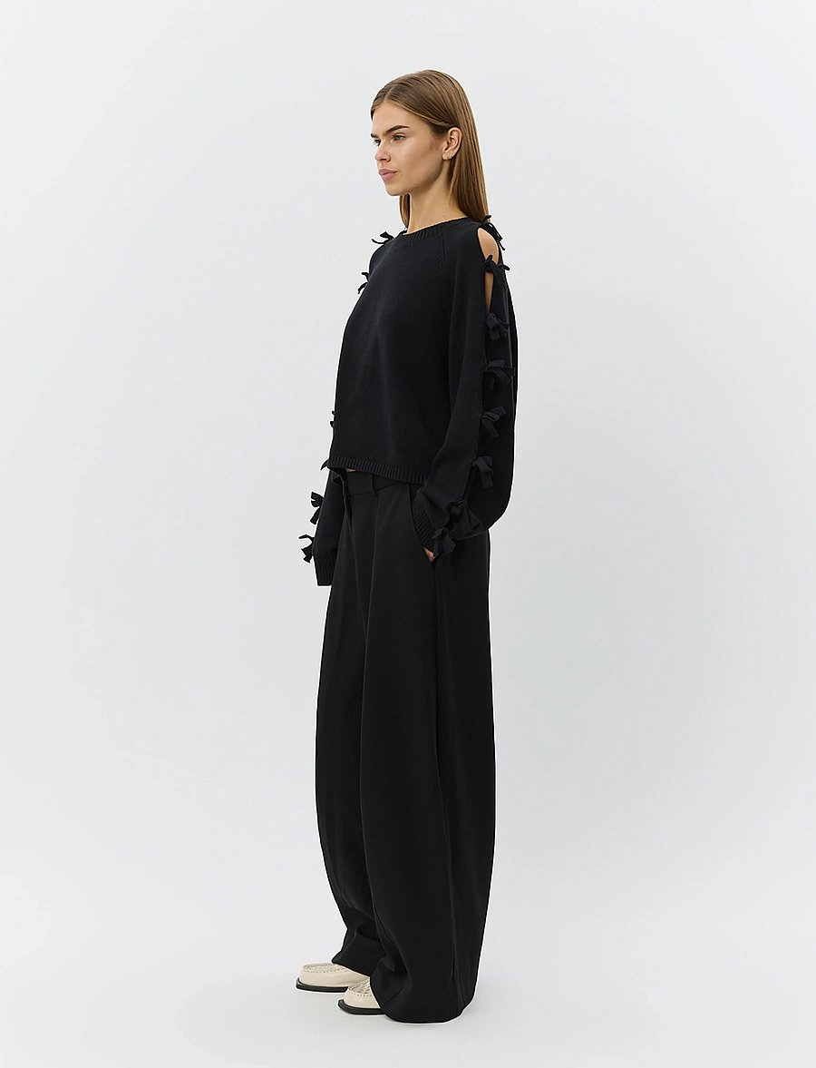 Sofie Schnoor - PERMELISW BOW KNIT SWEATER - pullover - black - 3