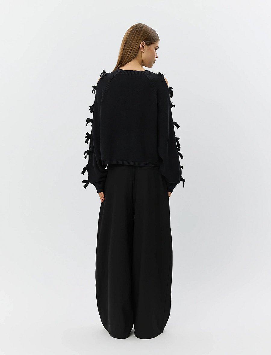 Sofie Schnoor - PERMELISW BOW KNIT SWEATER - pullover - black - 4
