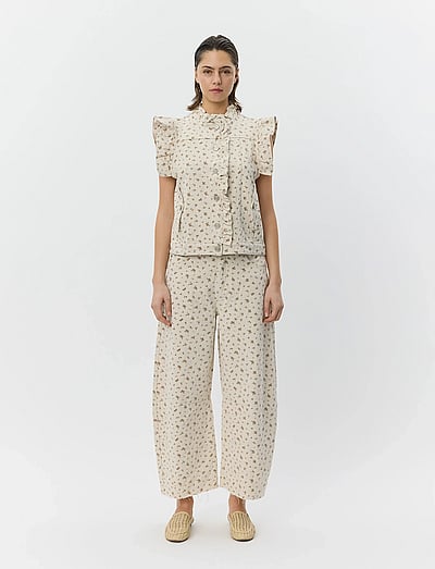 Sofie Schnoor TOMARSW CROPPED BARREL JEANS - Jeans - ROSE FLOWER / beige
