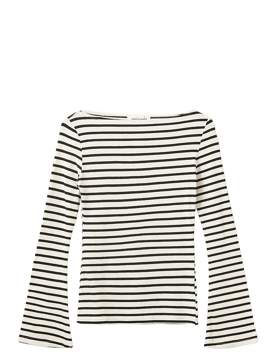 Sofie Schnoor - CECESW BOAT-NECK LONG-SLEEVE T-SHIR - white black striped - 1