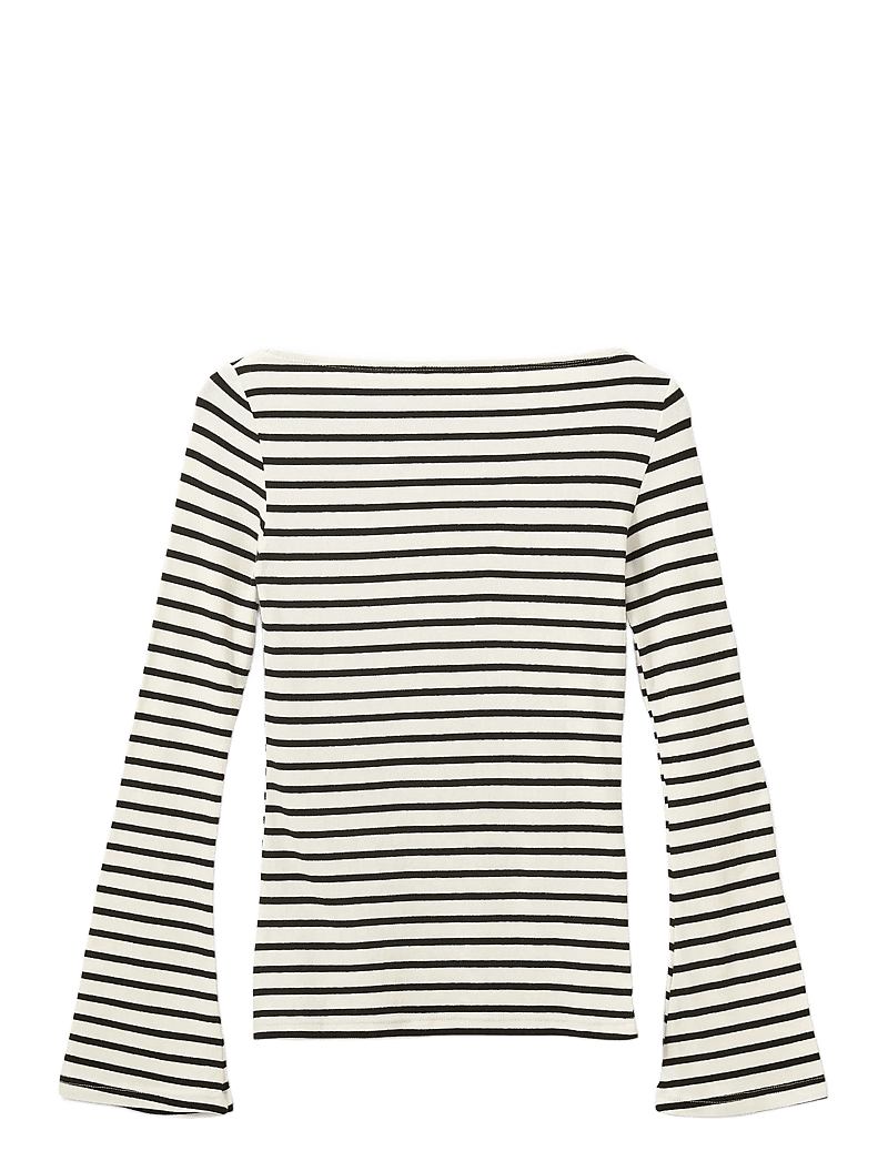 Sofie Schnoor - CECESW BOAT-NECK LONG-SLEEVE T-SHIR - langærmede toppe - white black striped - 2