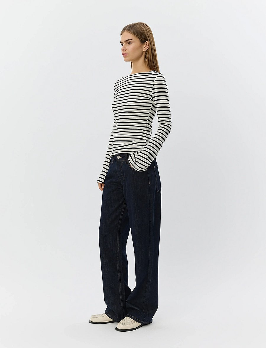 Sofie Schnoor - CECESW BOAT-NECK LONG-SLEEVE T-SHIR - white black striped - 3