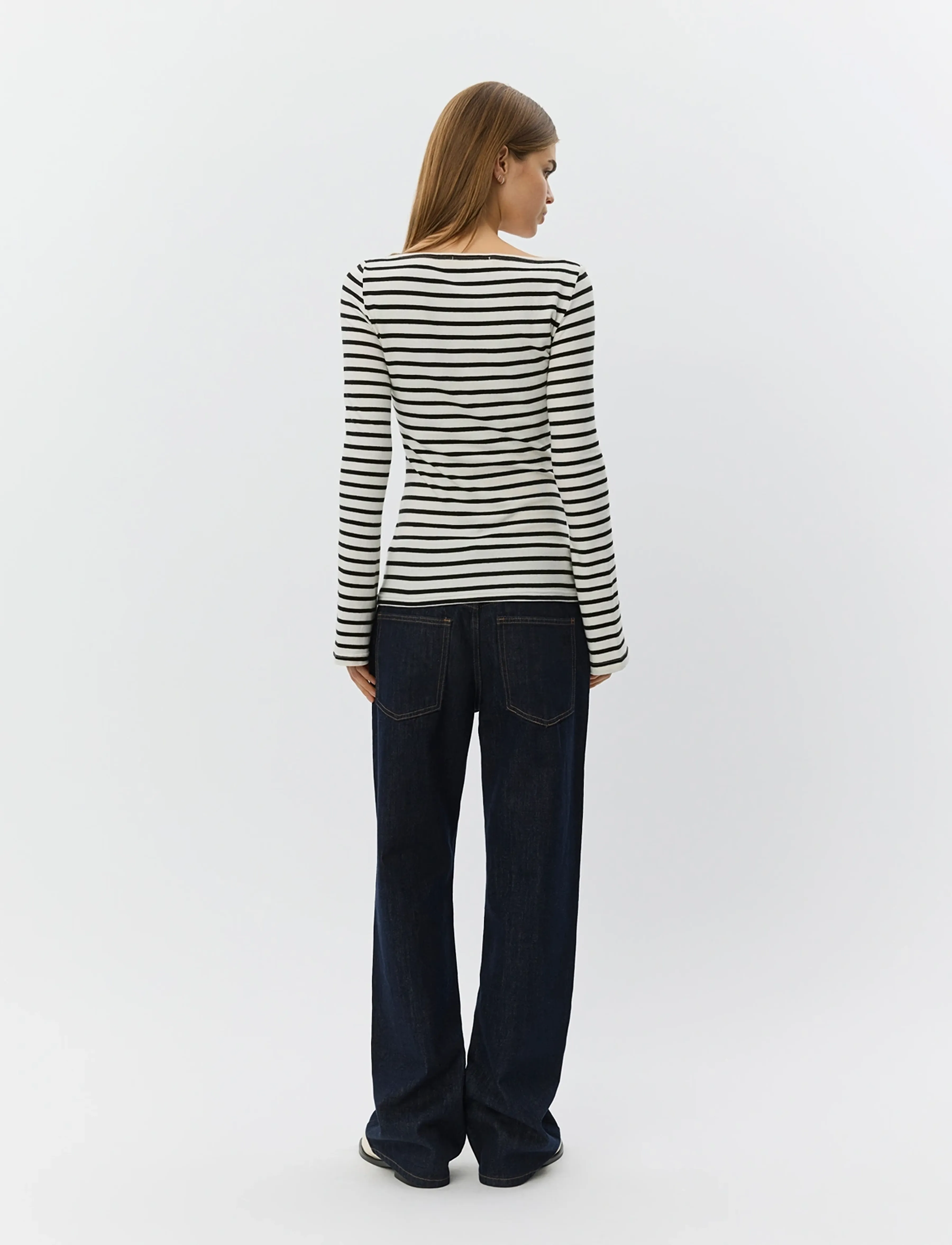 Sofie Schnoor - CECESW BOAT-NECK LONG-SLEEVE T-SHIR - white black striped - 4