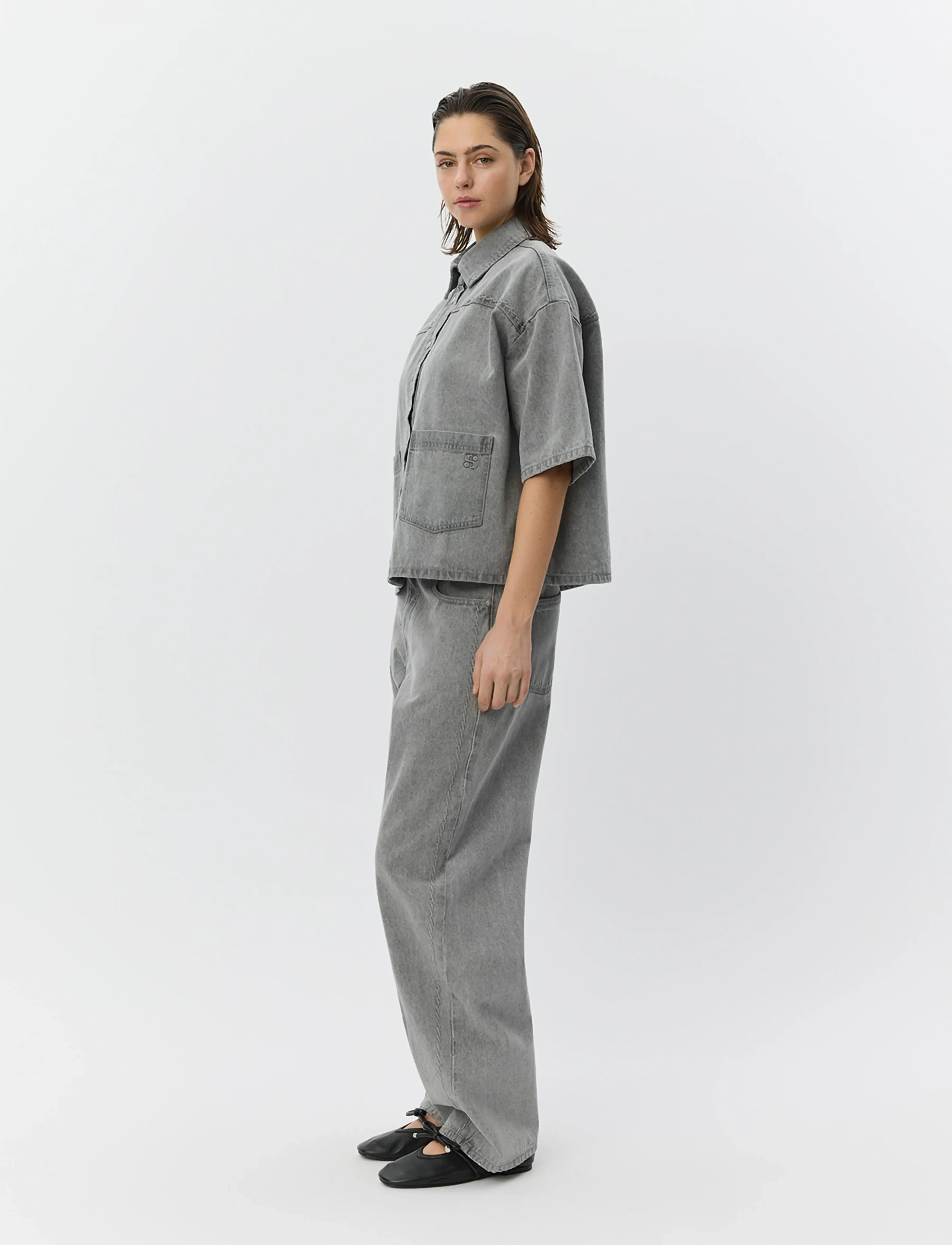 Sofie Schnoor - MELISSASW DENIM LOOSE FIT OVERSHIRT - denimskjorter - stone grey - 3