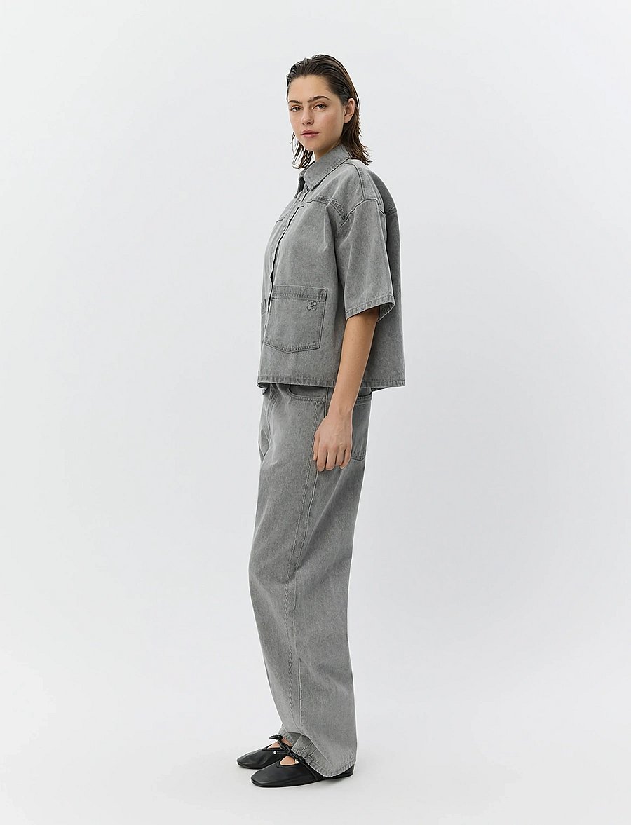 Sofie Schnoor - MELISSASW DENIM LOOSE FIT OVERSHIRT - denimskjorter - stone grey - 3