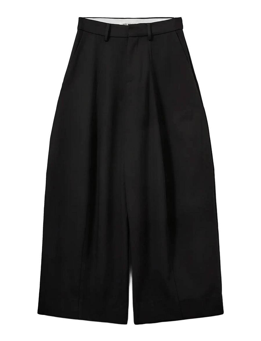 Sofie Schnoor - MODENASW COCOON SUITING TROUSERS - hosen mit weitem bein - black - 1