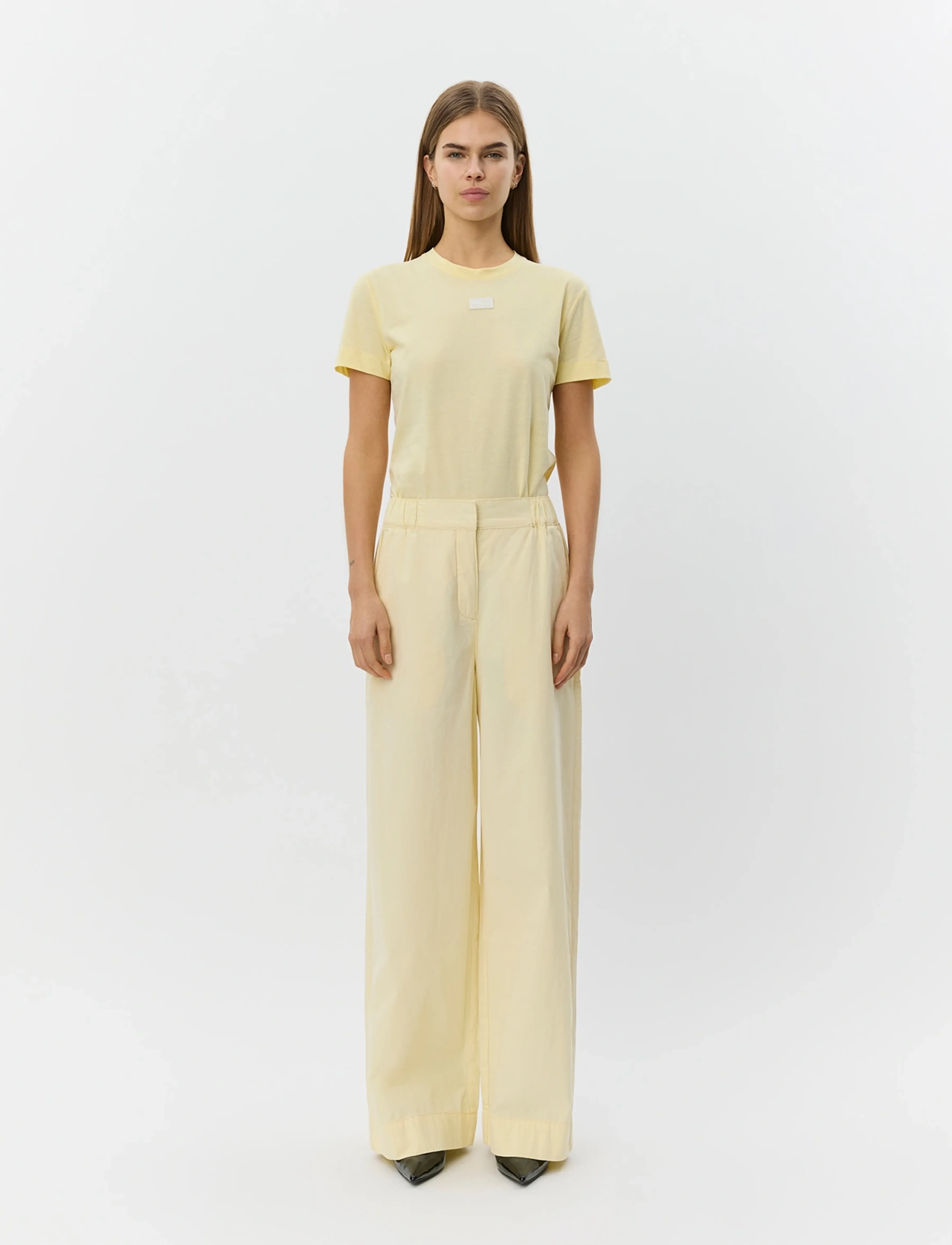 Sofie Schnoor Reinesw Wide Leg Trousers, Kvinder, Vide Cropped Bukser, Gul, Str: 40
