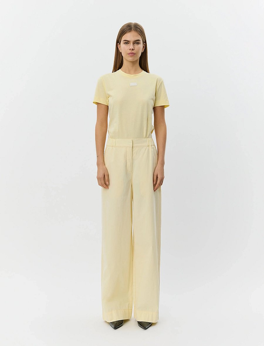 Sofie Schnoor - REINESW WIDE LEG TROUSERS - hosen mit weitem bein - light yellow - 0