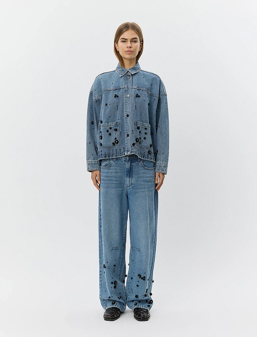 Sofie Schnoor - AMAYASW BOXY DENIM JACKET - kurtki dżinsowe - denim blue - 0