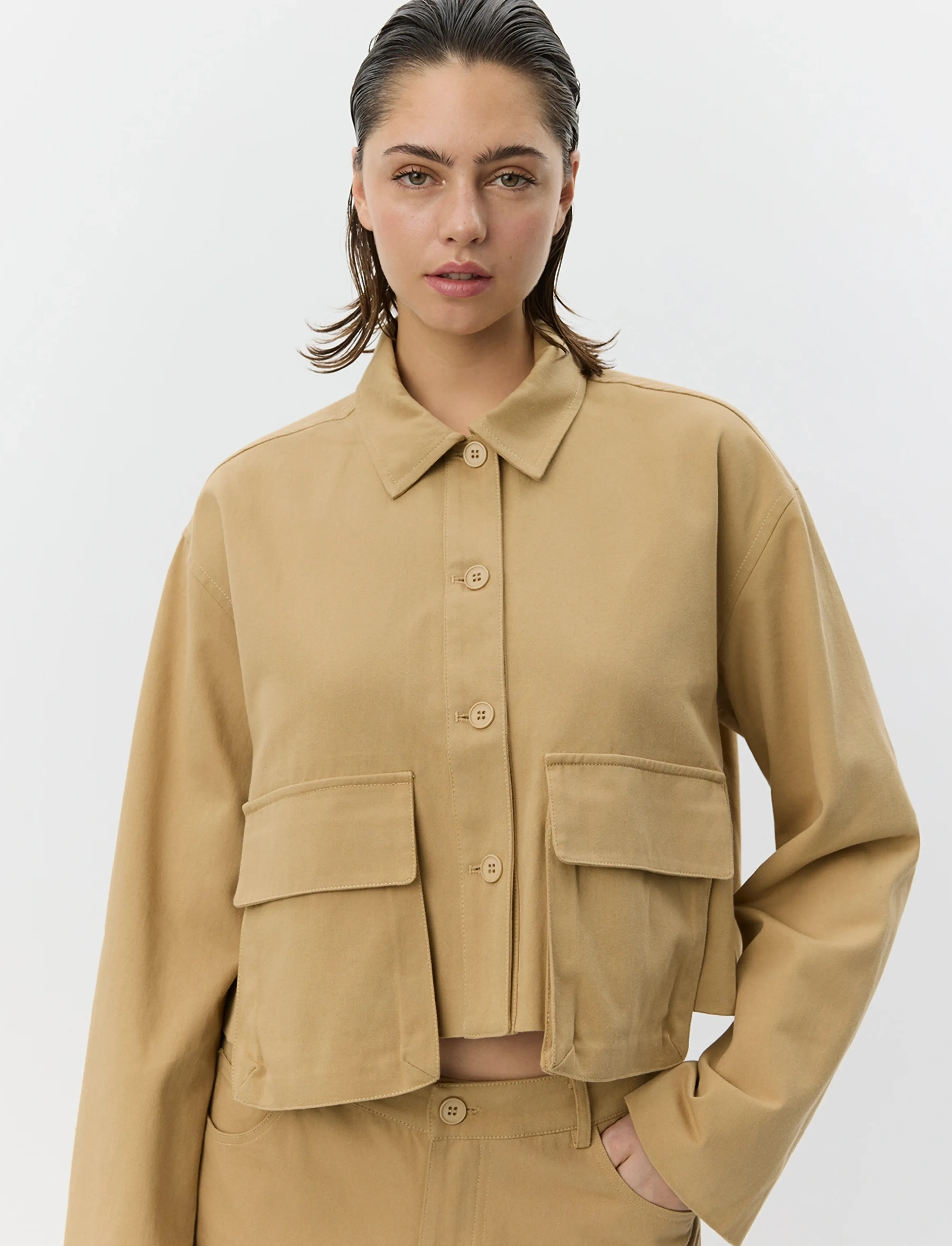 Sofie Schnoor Larksw Short Shirt Jacket, 34, Jackets, Beige - Utility Frauen