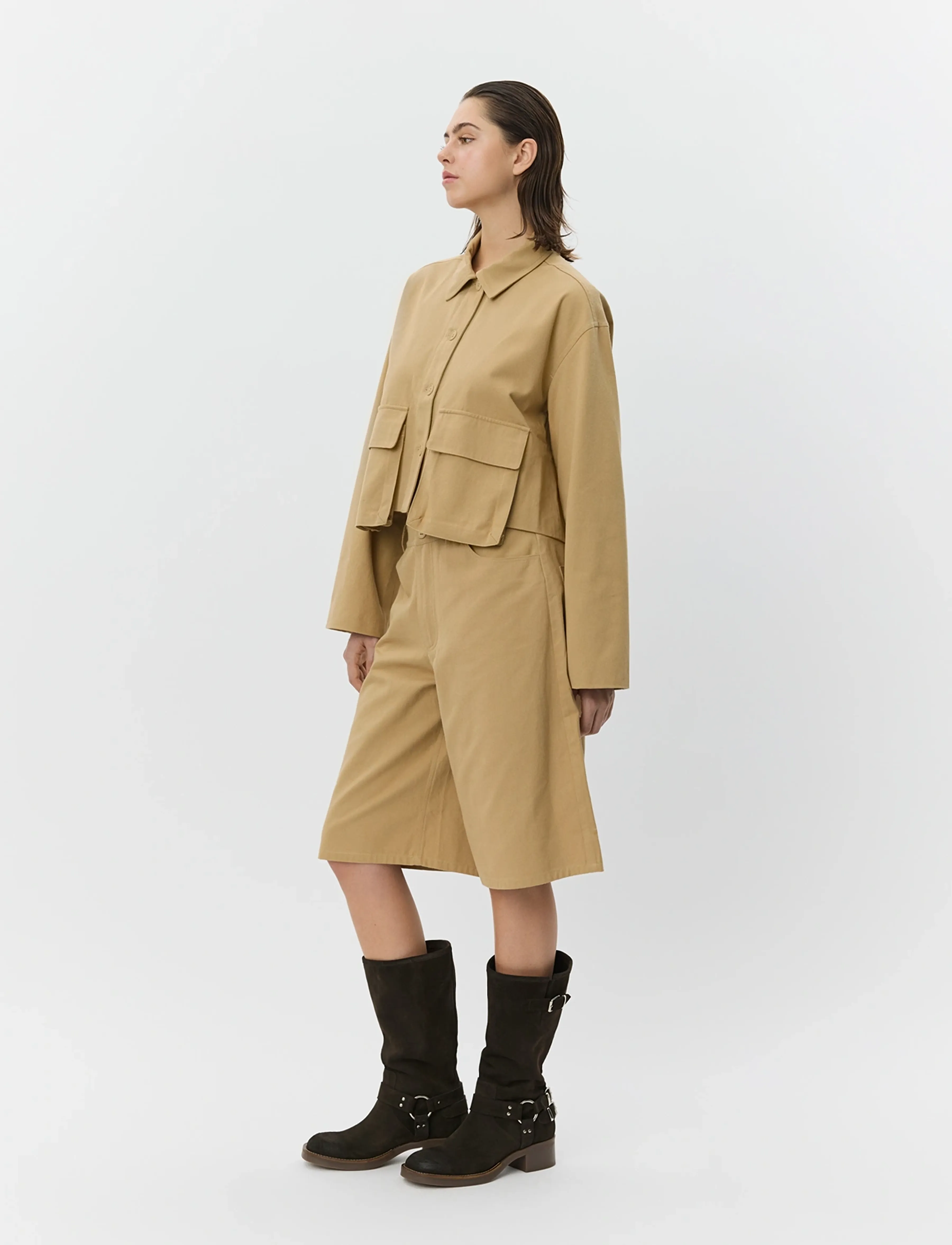 Sofie Schnoor - LARKSW SHORT SHIRT JACKET - yttertøy - camel - 4