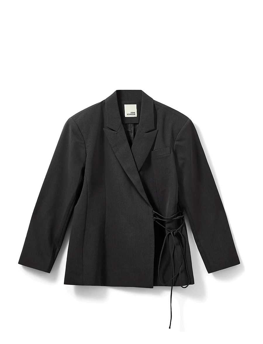 Sofie Schnoor - SUSSIESW TIE STRING BLAZER - blazere med bælte - dark grey - 1
