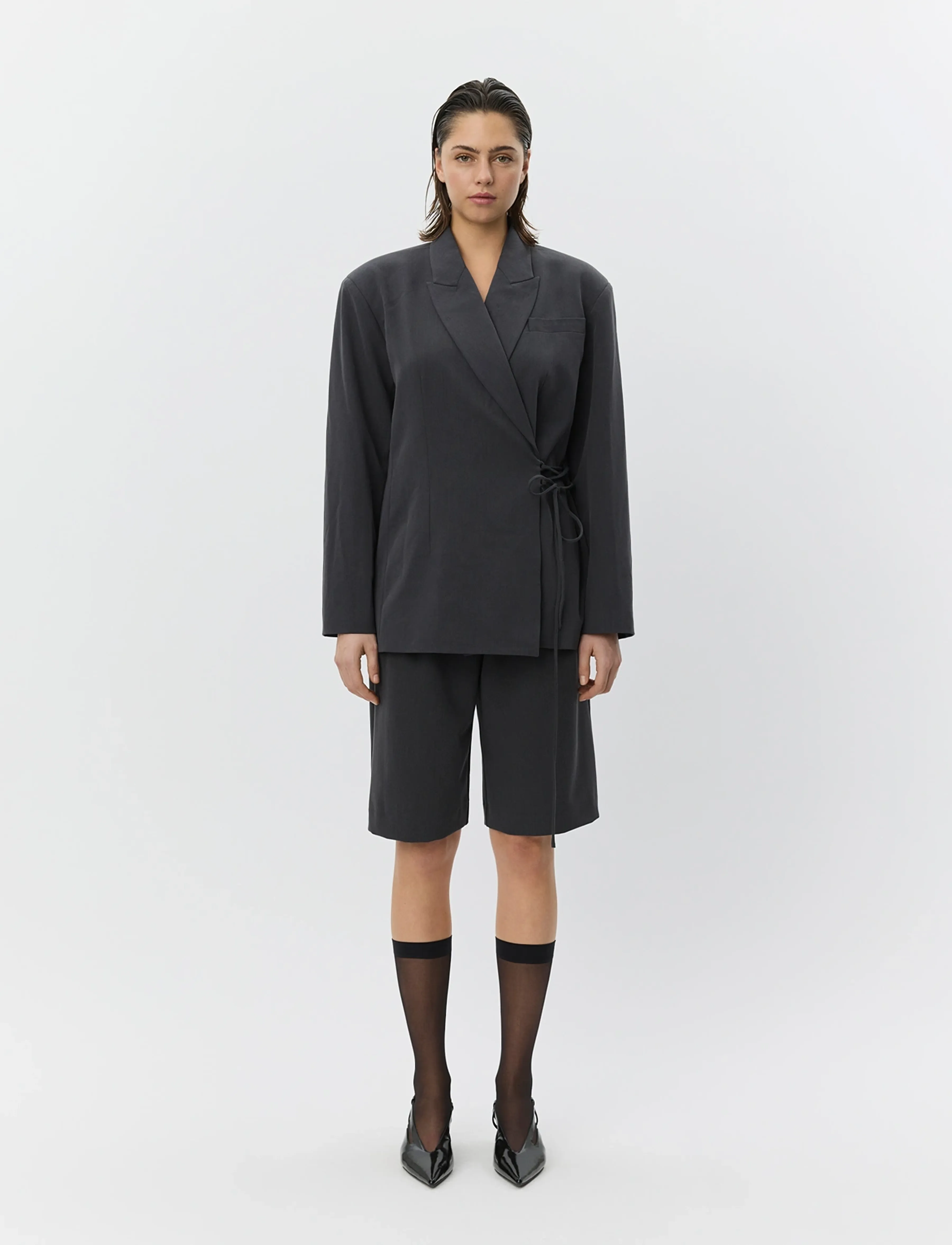 Sofie Schnoor Sussiesw Tie String Blazer, Kvinder, Snøre Blazer, Sort, Str: 36