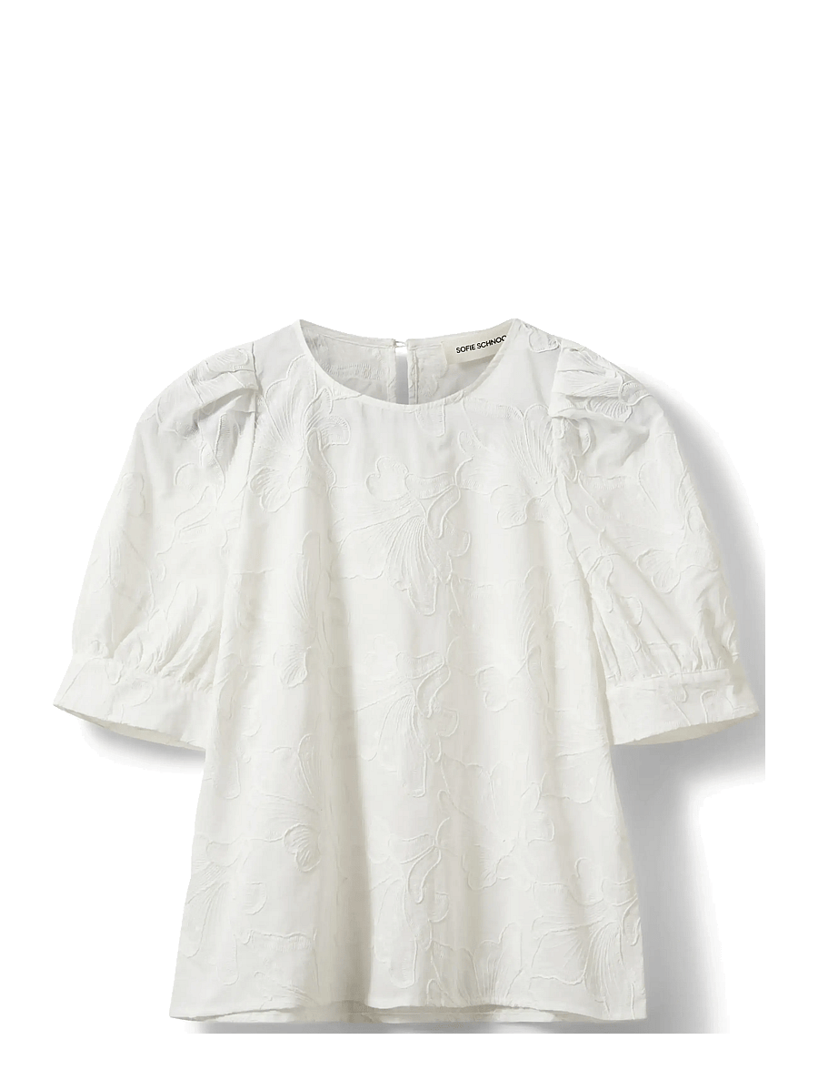 Sofie Schnoor - AHLIASW PUFF SLEEVE BLOUSE - kortärmade blusar - white - 1