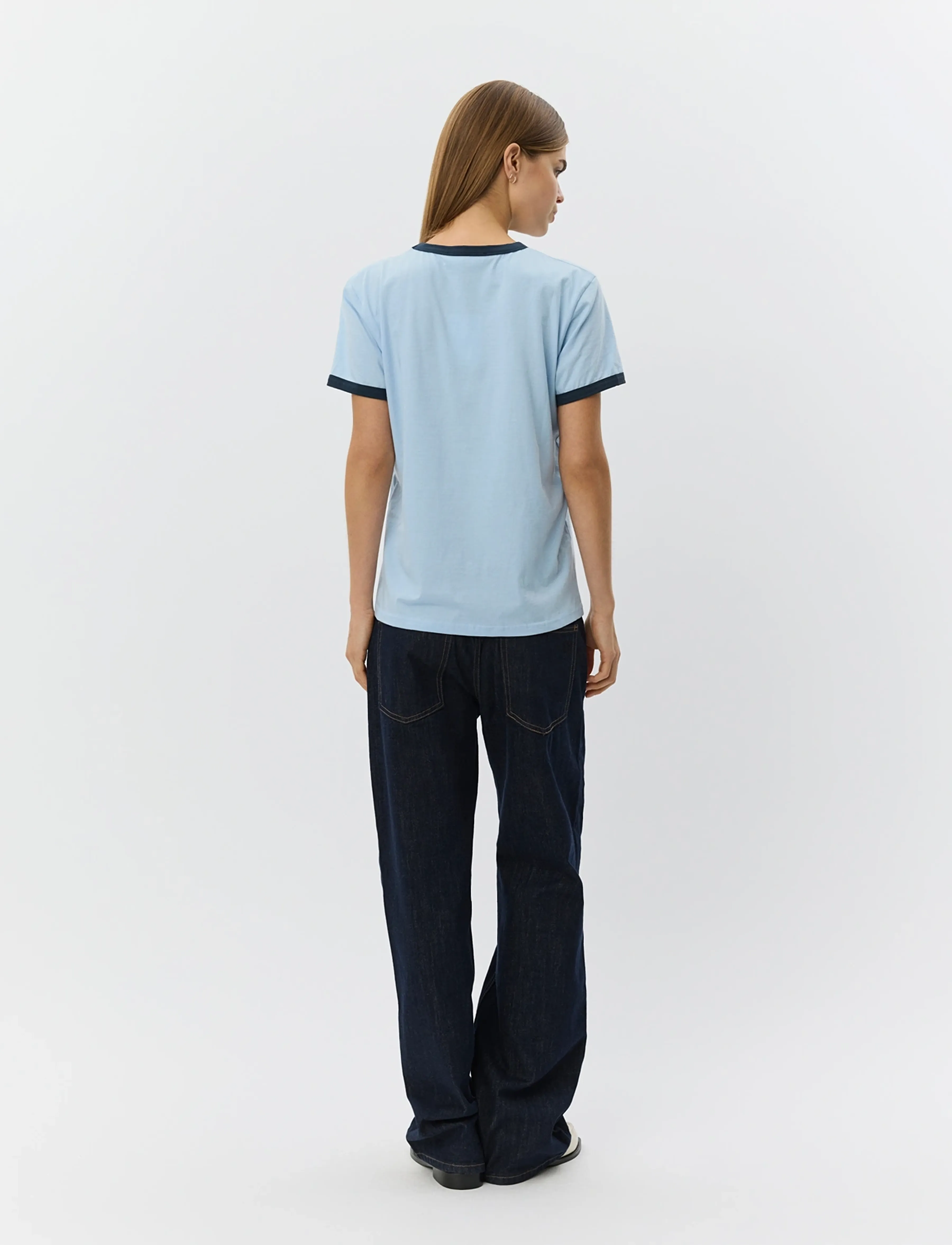 Sofie Schnoor - MAGGIESW CONTRAST TRIM T-SHIRT - t-shirts - blue - 4