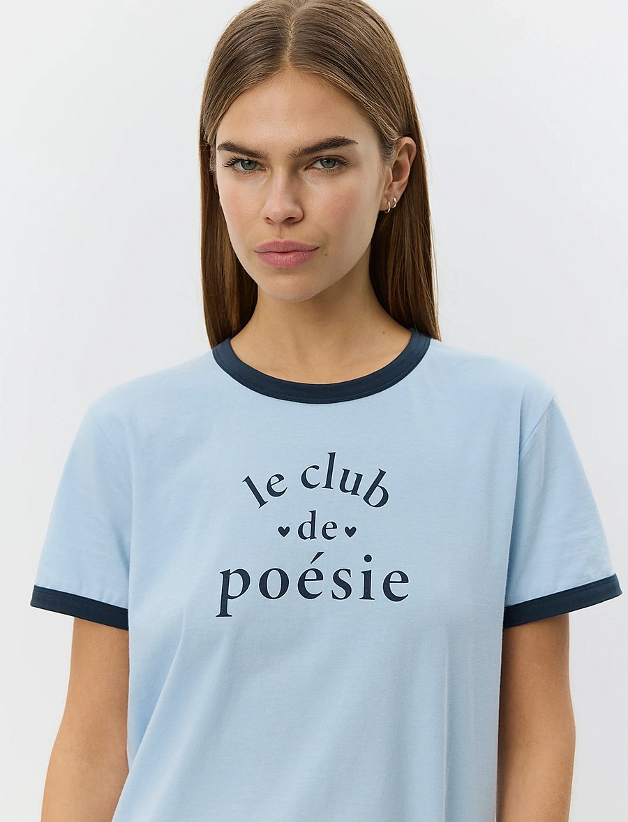 Sofie Schnoor - MAGGIESW CONTRAST TRIM T-SHIRT - t-shirts - blue - 5