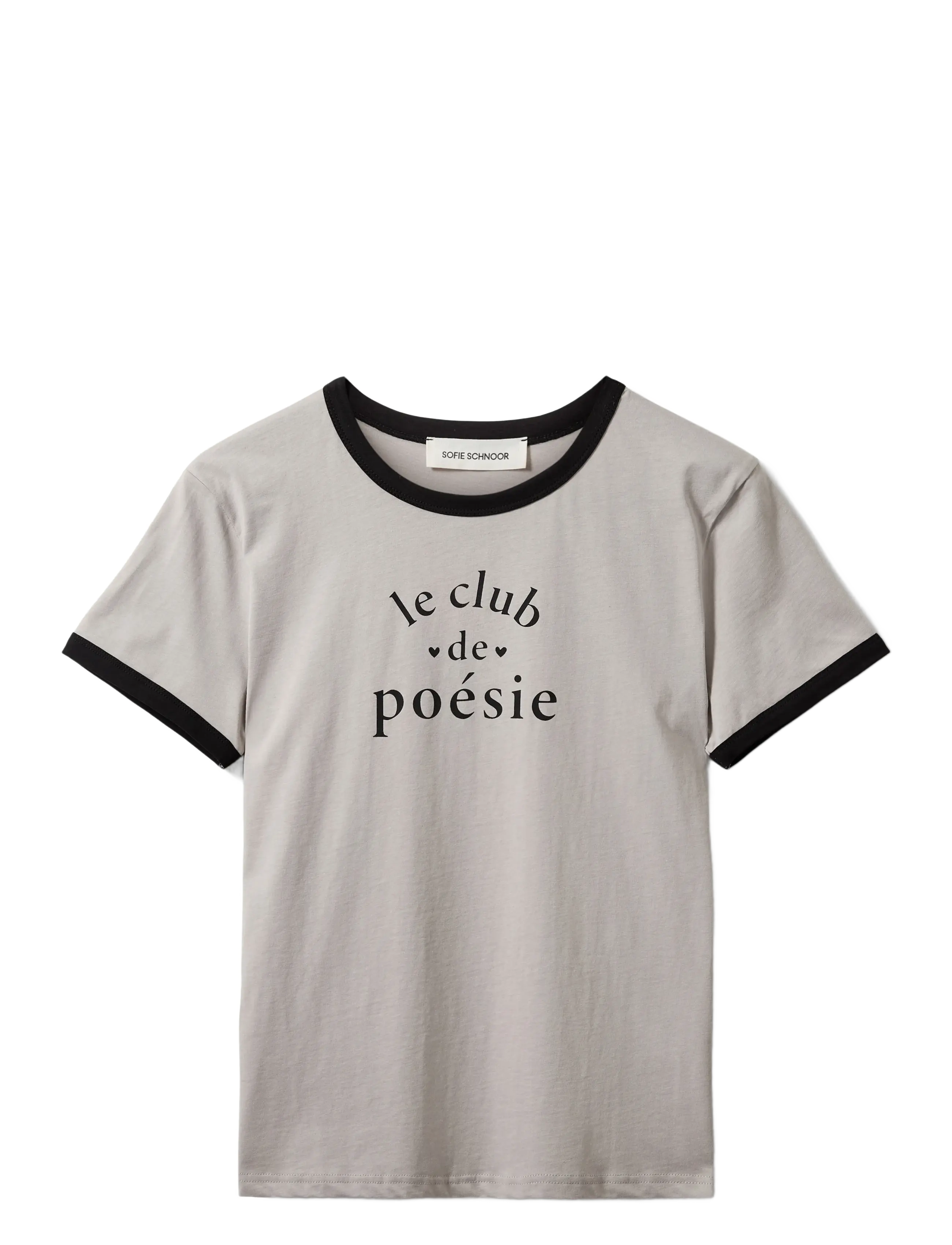 SOFIE SCHNOOR Maggiesw Contrast Trim T-Shirt Grau - S - Damen