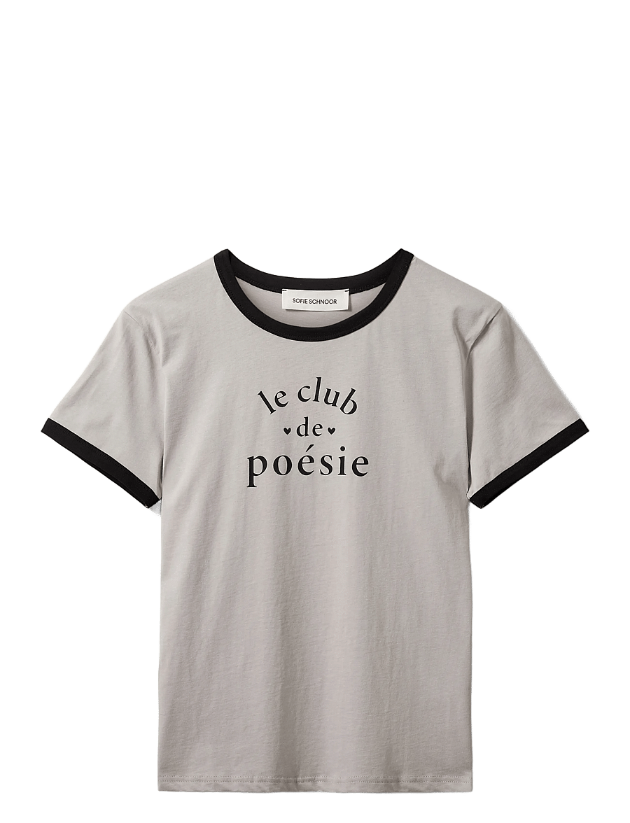 Sofie Schnoor - MAGGIESW CONTRAST TRIM T-SHIRT - t-shirts - dark grey - 1