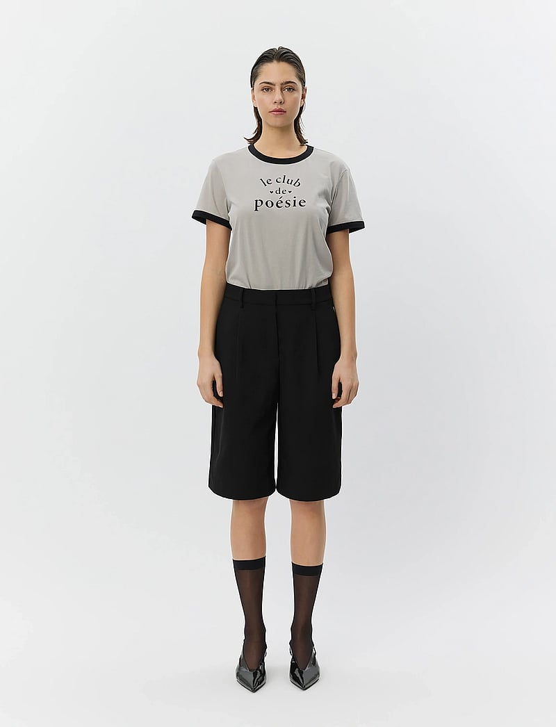 Sofie Schnoor - MAGGIESW CONTRAST TRIM T-SHIRT - t-särgid - dark grey - 0