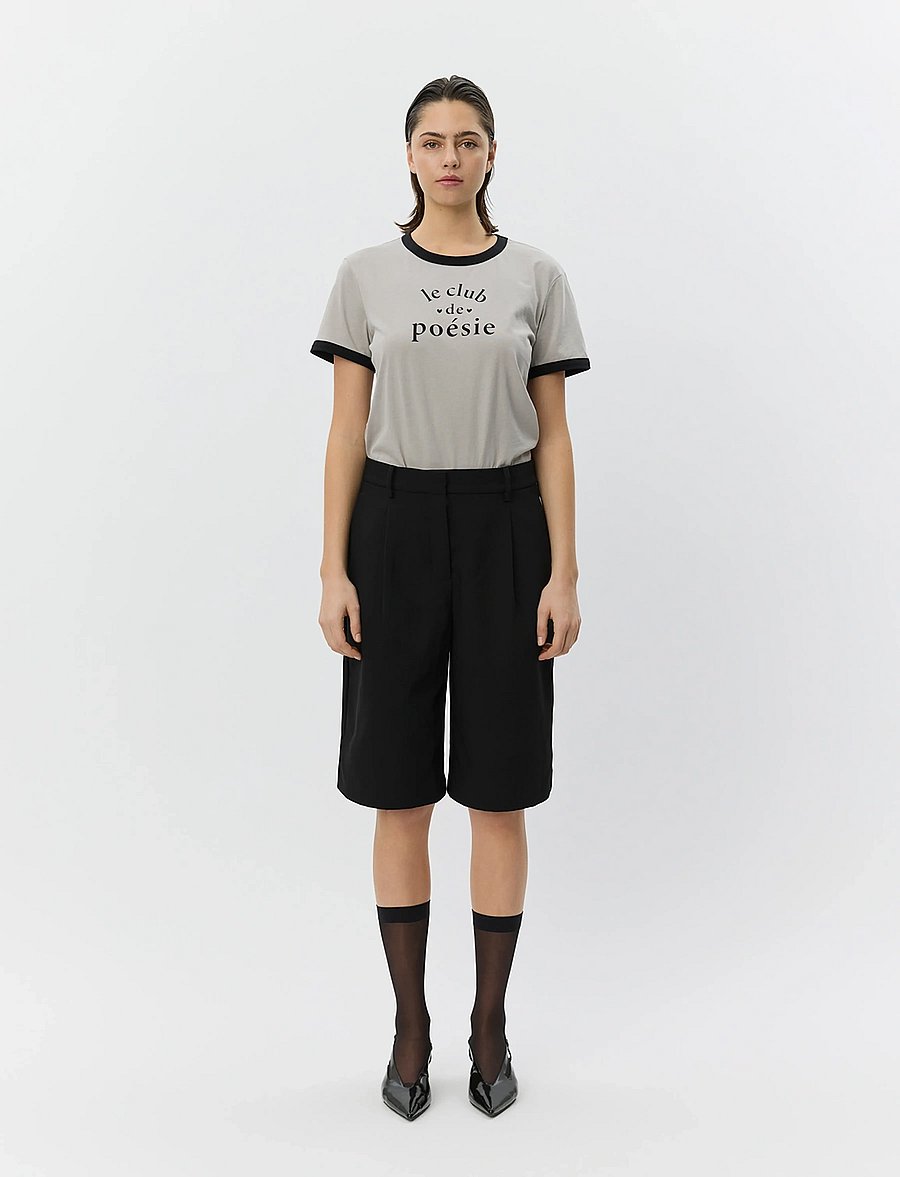 Sofie Schnoor - MAGGIESW CONTRAST TRIM T-SHIRT - t-shirts - dark grey - 0