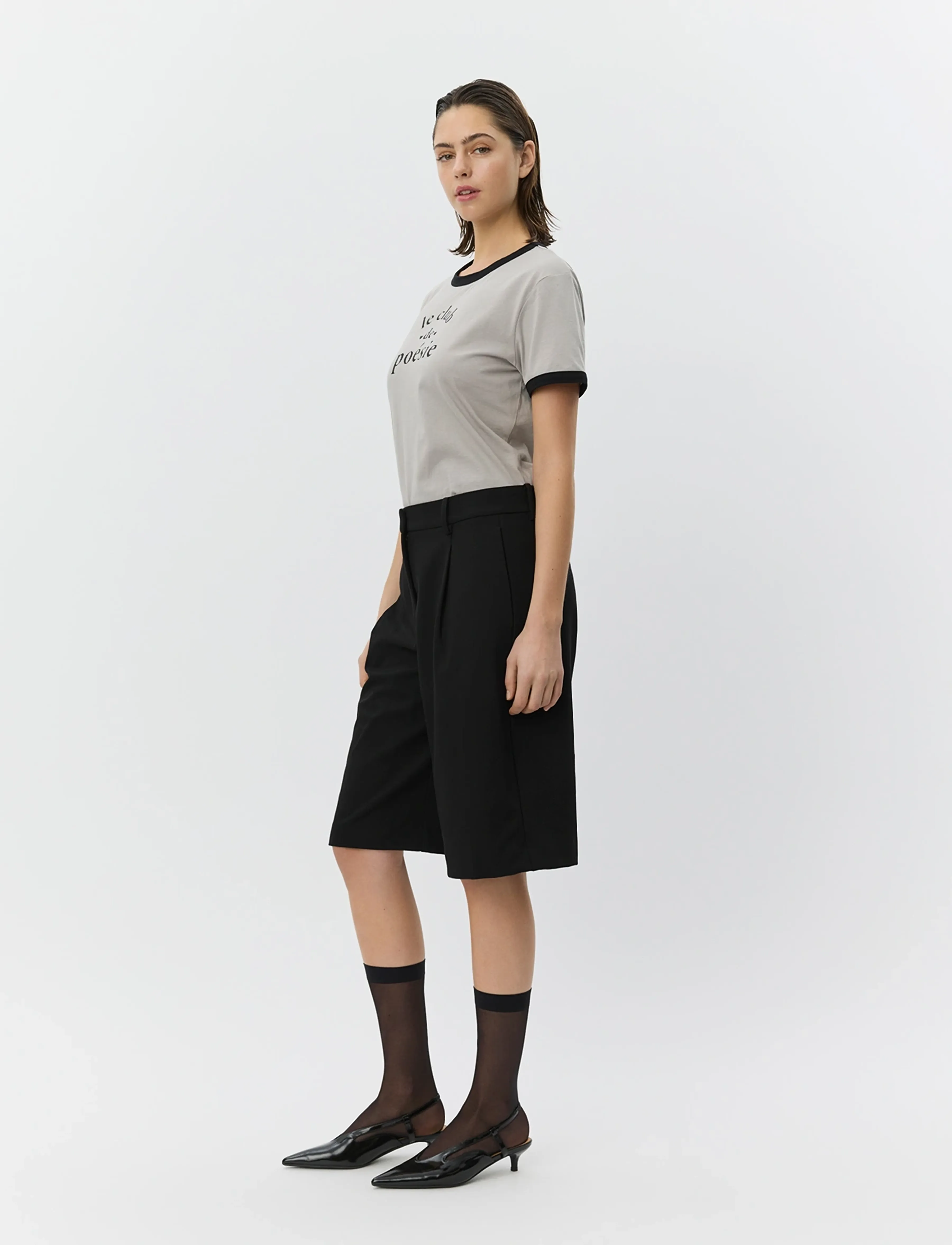 Sofie Schnoor - MAGGIESW CONTRAST TRIM T-SHIRT - t-shirty - dark grey - 3