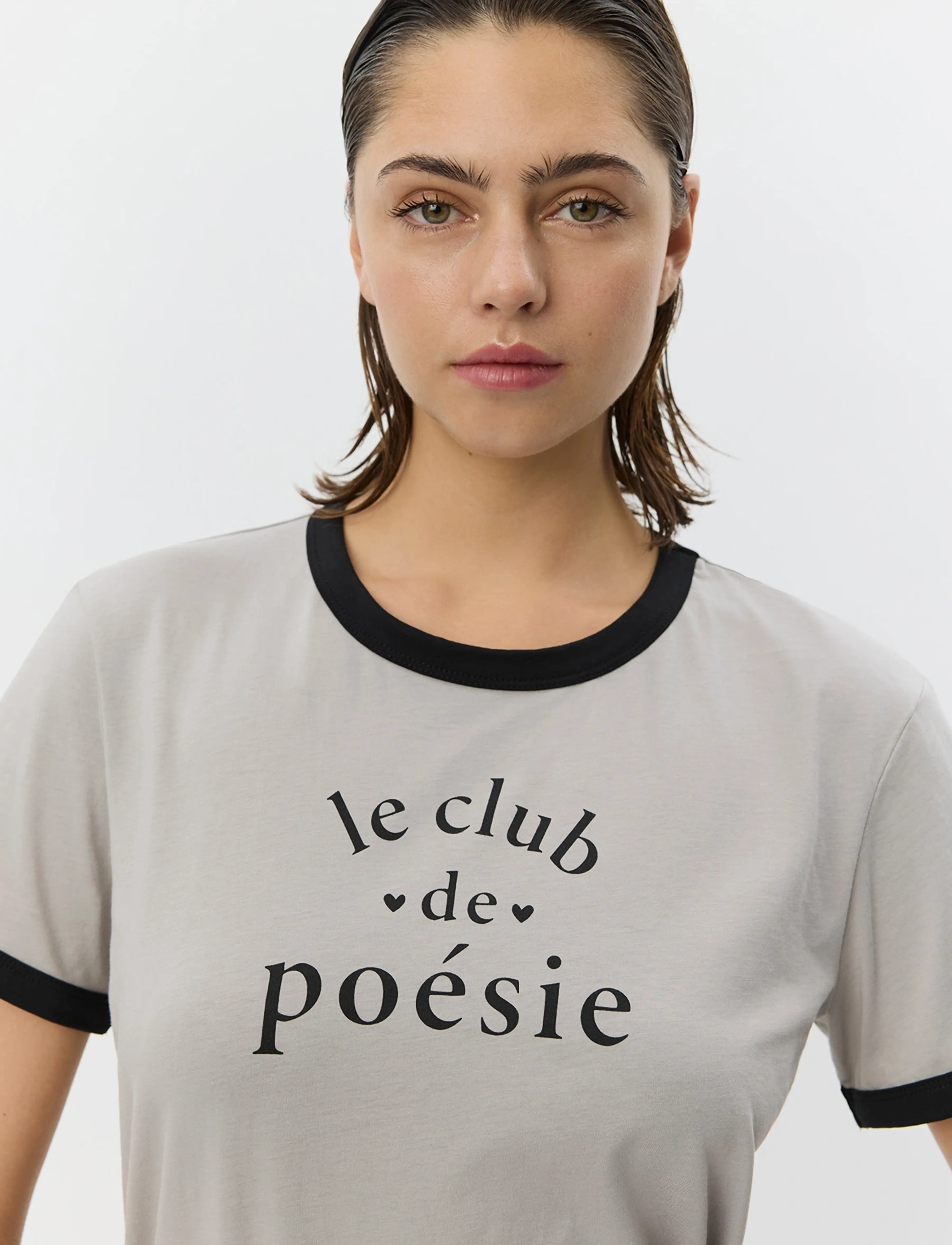 Sofie Schnoor - MAGGIESW CONTRAST TRIM T-SHIRT - t-shirty - dark grey - 5
