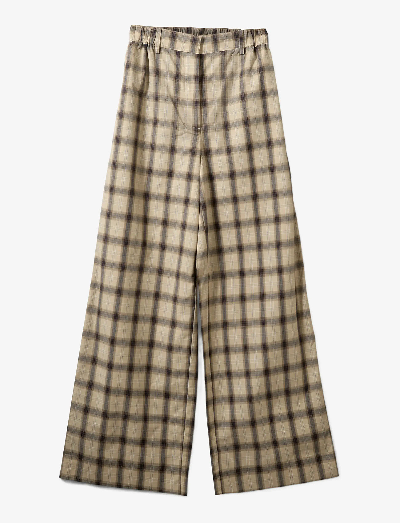 Sofie Schnoor - REINESW CHECK WIDE LEG TROUSERS - hosen mit weitem bein - grey check - 1