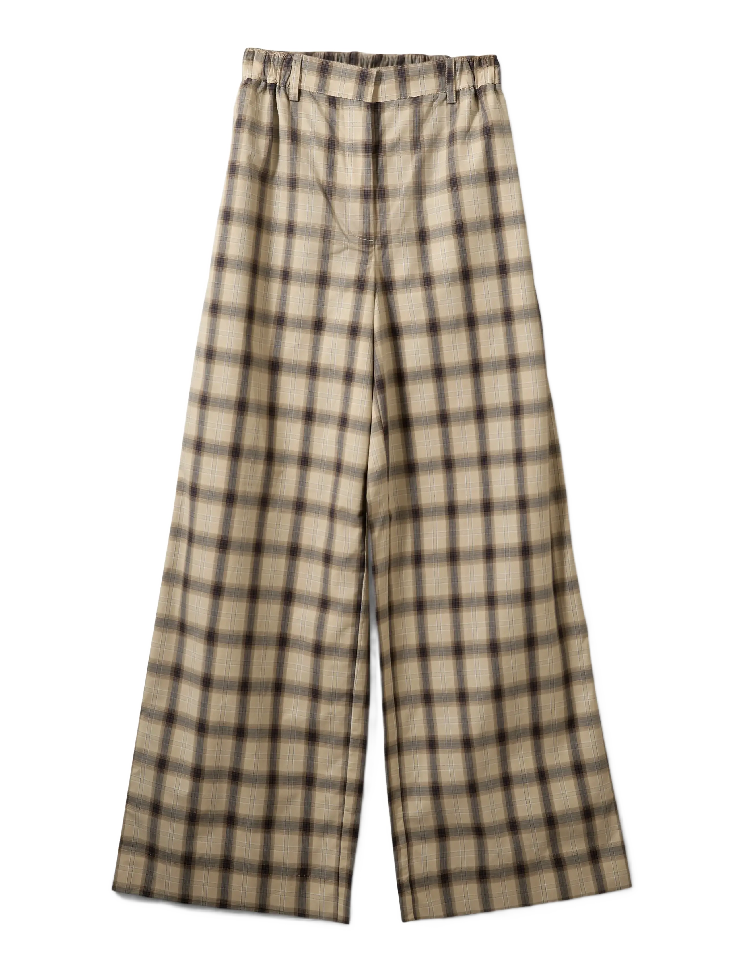 REINESW CHECK WIDE LEG TROUSERS - GREY CHECK