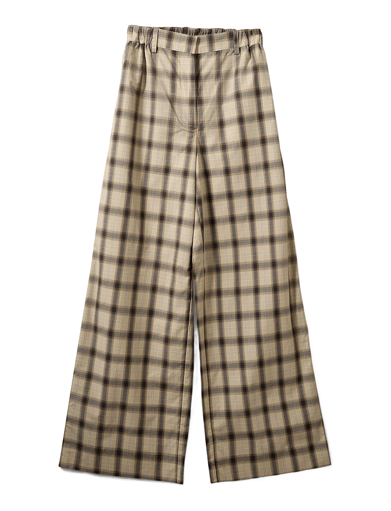 Sofie Schnoor - REINESW CHECK WIDE LEG TROUSERS - hosen mit weitem bein - grey check - 1