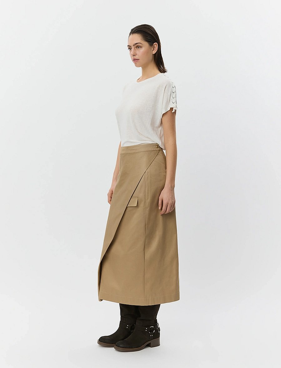 Sofie Schnoor - KATRINESW MIDI WRAP SKIRT - wickelröcke - camel - 3