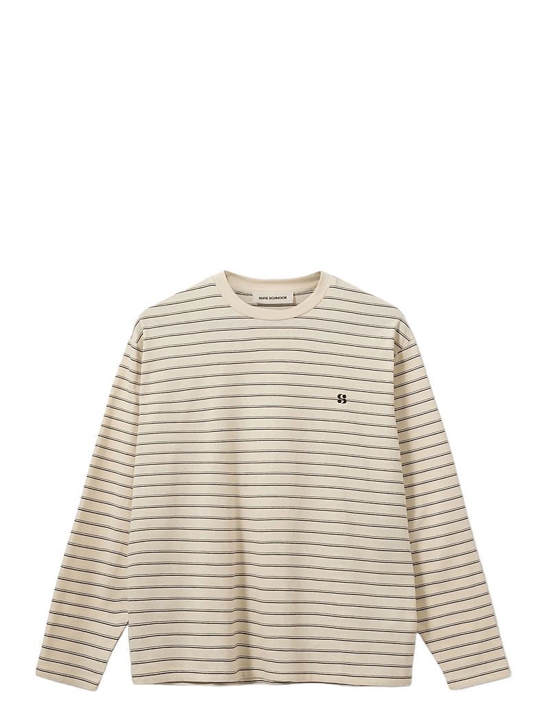 Sofie Schnoor - MASYSW LONG-SLEEVE BOXY T-SHIRT - långärmade toppar - off white striped - 1